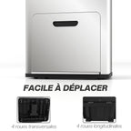 Poubelle rectangulaire à pédale poubelle cuisine 3 compartiments fermeture douce acier inox 45,7 x 35,8 x 76 cm argent-5