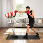 Sac de Frappe sur Pied Punching ball sur pied réglable en hauteur 126-144 cm avec gants, pompe et base de lestage-1