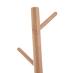 Meuble rangement porte-manteaux 2 en 1 cosy 40L x 30l x 180H cm MDF blanc bois massif bambou-8