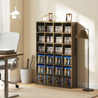 Meuble de rangement multimédia 456 CD/ 336 DVD - bibliothèque en bois avec étagères réglables, 89 x 130,5 cm, marron-9