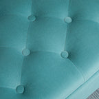 Banc de rangement bout de lit avec accoudoirs, tissu velours rembourré et capitonné, 126 x 48,5 x 57 cm, vert-8