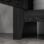 Armoire de Rangement sur Pieds buffet cuisine avec 2 étagères réglables 120H cm noir-8