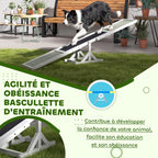 Agility sport pour chien bascule équipement entrainement chien antidérapant 180 x 30 x 30 cm gris blanc-6