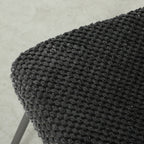 Lot de 2 Chaises de Salle à Manger, Chaises Cuisine Rembourrées en Velours, Dossier Incurvé, Pieds en Métal, Gris Foncé-8