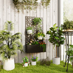 Jardinière avec treillis, bac à fleurs pour plantes grimpantes, légumes, fleurs en métal 61 x 23 x 113 cm noir-1