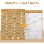 Paravent interieur en bois 8 panneaux 320 x 170 cm séparateur de pièce pliable pour salon, chambre à coucher, naturel-3