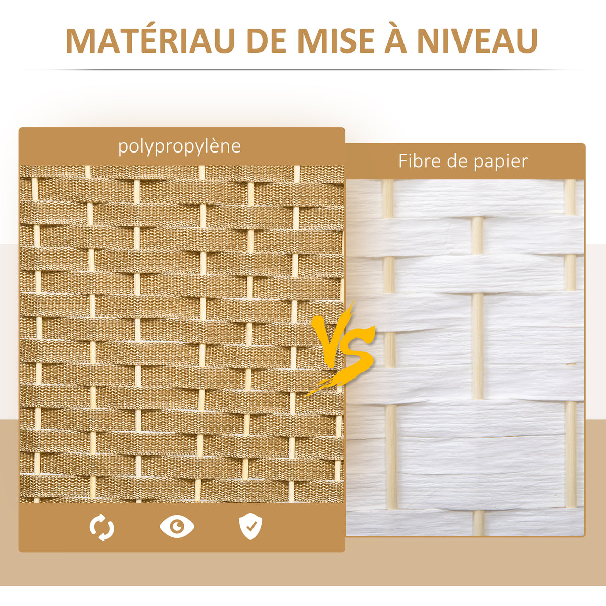 Paravent interieur en bois 8 panneaux 320 x 170 cm séparateur de pièce pliable pour salon, chambre à coucher, naturel-3