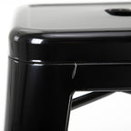 Lot de 4 tabourets de Bar Empilable Chaise de Bar Industriel avec Repose-Pied Hauteur d'Assise 76 cm, cadre en métal, style rétro, pour salle à manger, balcon, bistrot ou bar, Noir-8