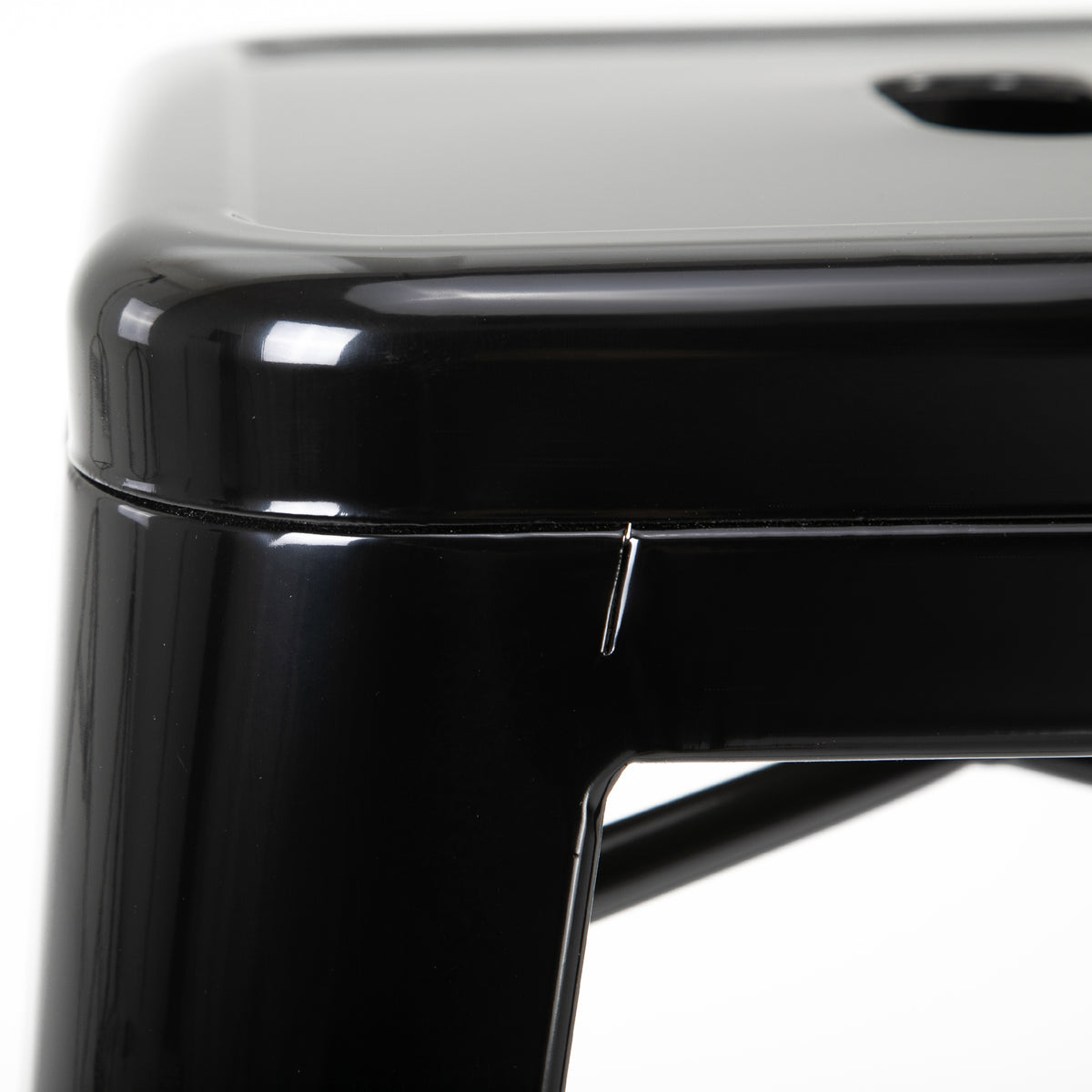 Lot de 4 tabourets de Bar Empilable Chaise de Bar Industriel avec Repose-Pied Hauteur d'Assise 76 cm, cadre en métal, style rétro, pour salle à manger, balcon, bistrot ou bar, Noir-8