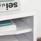 Lot de 2 organiseurs bureau bois blanc avec couches fournitures support d'imprimante dim. 35,5L x 25l x 28,6H cm-6