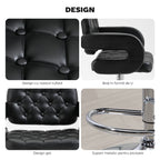 Tabouret de bar pivotant chaise de bar réglable en hauteur avec dossier repose-pieds et accoudoirs 61x50x93-113cm noir-6