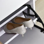 Meuble à Chaussures Armoire à chaussures 3 Portes abattantes 3 Compartiments en bois 60L x 26I x 124H cm Blanc laqué-7