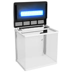 Aquarium en verre avec filtre couvercle et lumière LED pour poissons capacité 28L 38 x 26 x 39,5 cm blanc-7