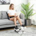 Vélo Elliptique de Bureau pour Maison 12 Vitesses, Écran LED, Antidérapante, Silencieux et Portable, 45x42x26cm, Blanc-1