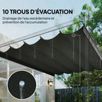 Toile de toit pour pergola tonnelle rétractable de 4 x 3 m - toile uniquement 350 x 260 cm gris foncé-5