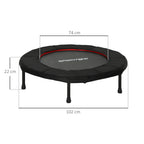 Trampoline de fitness, Ø 102 cm, trampoline d'exercice, pieds antidérapants, cadre en acier, capacité de 100 kg, rouge-2