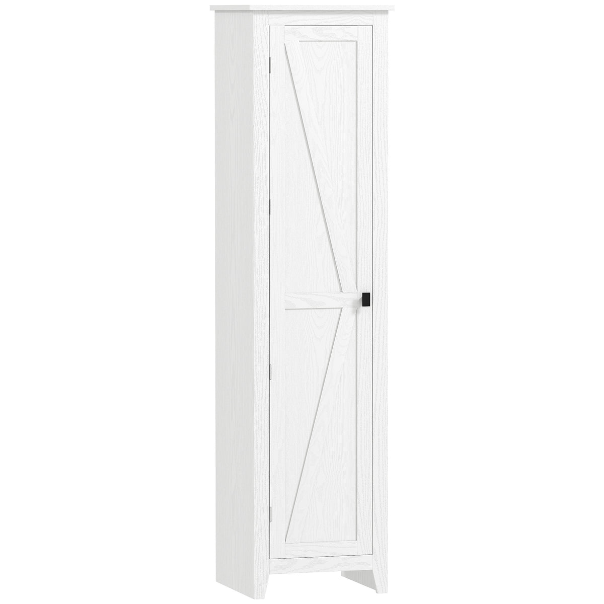 Armoire de Rangement buffet cuisine avec 2 étagères réglables- Hauteur 170 cm en Bois Blanc-0