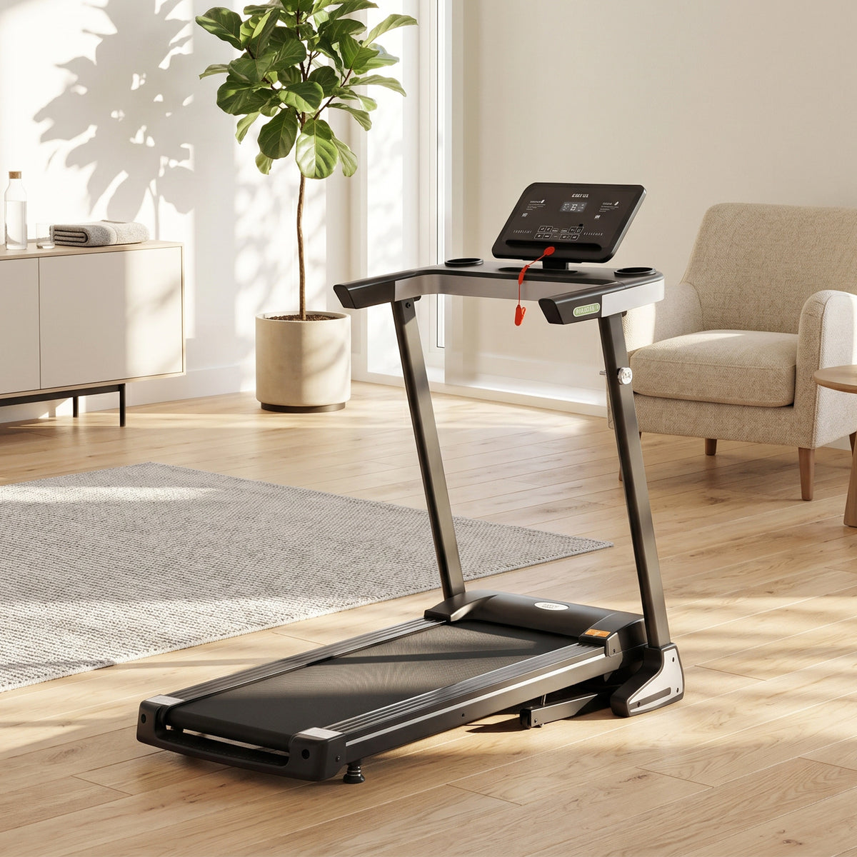 Tapis de Course Electrique Pliable - .fr x FFHandball - Tapis Roulant 1-12 Km/h 500 W écran LCD 12 programmes Noir-1