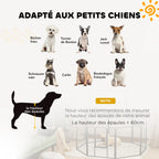 Parc pour chien enclos chien 8 panneaux modulable et pliable acier avec porte pour chiot intérieur extérieur 60 cm noir-6