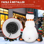 Bonhomme de neige et pingouins gonflable de Noël de 180 cm avec lumières LED, décoration de Noël intérieur et extérieur-4
