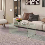 Table basse en verre table de salon rectangulaire design moderne en verre trempé avec bords arrondis sûrs transparent-1