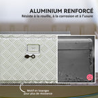 Boîte à outils pour camion en aluminium, 60,9 x 35,5 x 40,6 cm, coffre de rangement 76 L avec serrure et clés, argent-3