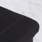 Lot de 4 chaises de salle à manger chaises de cuisine avec dossier haut pieds en métal et tissu en lin 41x50x97cm noir-8