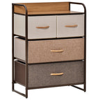 Meuble de Rangement chiffonnier 4 tiroirs en Tissu 58 x 29 x 78,5 cm multicolore-0