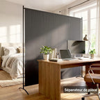 Paravent Extérieur à Panneau Unique, Séparateur de Pièce de 180H cm avec Protection UV30+, Gris Foncé-5