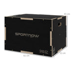 Box Jump pliométrie 3 en 1 boîte à saut musculation fitness pour box training en bois, 41/51/61 cm-2