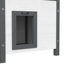 Cabane Chat Extérieur avec Terrasse, Escalier, Toit, Niche Villa, 77 x 50 x 73 cm Blanc et Rouge-8