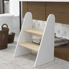 Marche pied enfant marchepied enfants 2 marches pour enfants 3 à 8 ans en bois charge max. 20 kg blanc-6