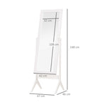Miroir en Pied Grand Miroir de Sol Inclinaison réglable pour Dressing Chambre dim. 47L x 46l x 148H cm en blanc-2