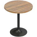 Table de bar ronde 60 cm, table haute cuisine mange-debout avec patins antidérapants, pour cuisine, salon, noyer-0