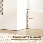 Couvercle de Radiateur en Bois à Lattes avec Détails Croisés et Étagère Supérieure, 78 x 19 x 81 cm, Blanc-6