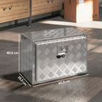 Boîte à outils pour camion en aluminium, 60,9 x 35,5 x 40,6 cm, coffre de rangement 76 L avec serrure et clés, argent-2