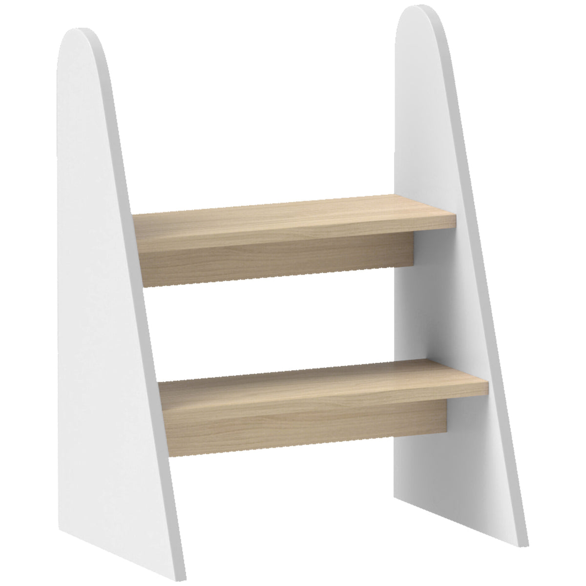 Marche pied enfant marchepied enfants 2 marches pour enfants 3 à 8 ans en bois charge max. 20 kg blanc-0