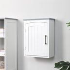 Meuble wc suspendu armoire à pharmacie murale armoire salle de bain rangement avec porte et étagère réglable - 41 x 18,5 x 52 cm - MDF - blanc-7