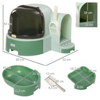 Maison de toilette, bac à litière fermé pour chat Compartiment Inférieur Amovible pour un Nettoyage Facile Pelle inclus-2