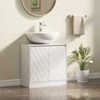 Meuble salle de bain sous Lavabo - meuble sous-vasque - placard 2 portes avec étagère blanc-1