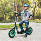Trottinette patinette scooter enfant grandes roues de 6 à 12 ans hauteur réglable frein arrière béquille vert-1