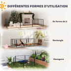Parc de Mise Bas pour Chien 2 Compartiments Séparés avec Toile Oxford Coupe-Vent 7 Panneaux 203x102x60cm Noir-4