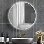 Miroir rond lumineux LED de salle de bain Ø 80 cm mural avec éclairage interrupteur tactile système antibuée-9
