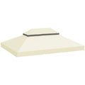 Toile pour tonnelle toile de rechange pour tonnelle à 2 niveaux protection UPF30+ trous de drainage 4 x 3 m crème-0