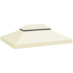 Toile pour tonnelle toile de rechange pour tonnelle à 2 niveaux protection UPF30+ trous de drainage 4 x 3 m crème-0