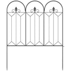 Lot de 5 clôtures de jardin décoratives en métal avec ornements 305 x 79,5 cm noir-8