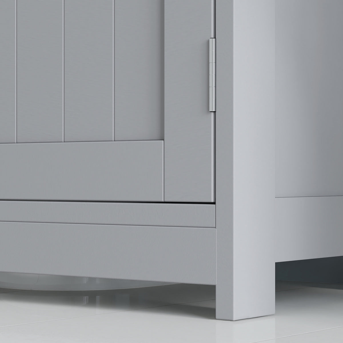 Meuble salle de bain sous lavabo - meuble sous-vasque - placard 2 portes avec étagère 60L x 30l x 60H cm - en bois Gris-8