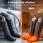 Masseur de jambes, masseur de compression pour les mollets, les genoux, les pieds avec chaleur, 3 modes automatiques-4