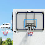 Panier de basketball mural panier spécial - 113L x 73H cm - filet toutes saisons pour l'intérieur et l'extérieur-2