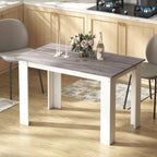 Table à manger table de cuisine moderne avec grand plateau 4-6 personnes en panneau de particules 120x69x75cm gris-9